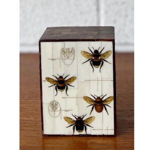 Zodax Bone/Wood Bumble Bee Designer Keepsake Box Unique